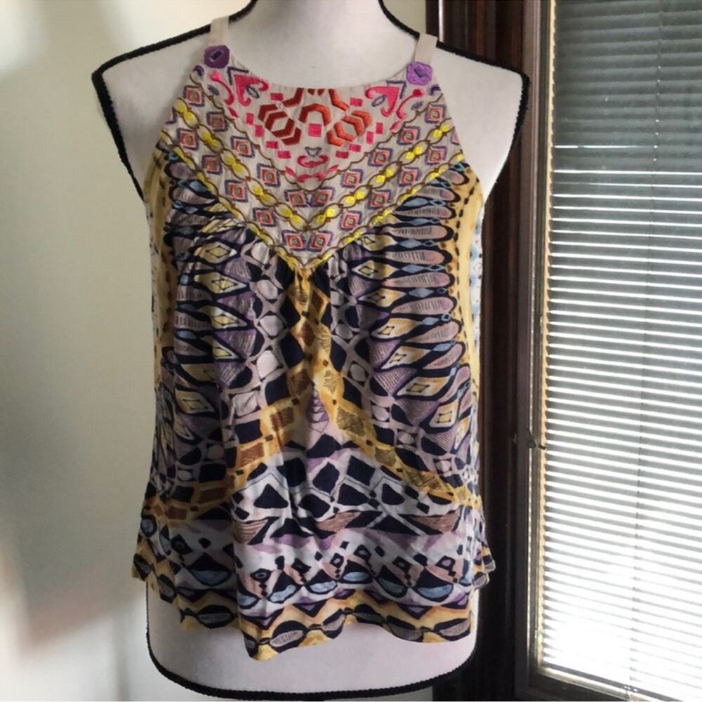 One September | Anthropologie Strathmere Printed Tank Size XS - Picture 6 of 9